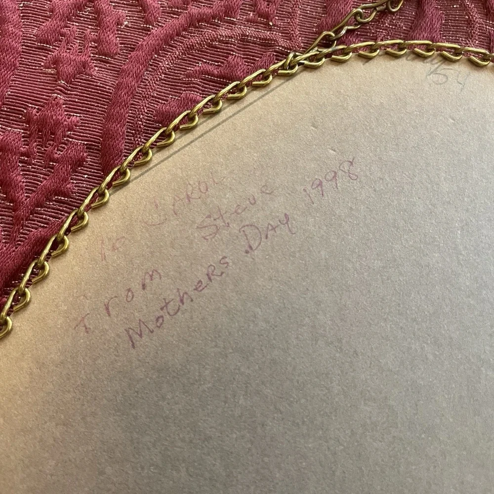 Vintage Cupid Oval Print with Chain Frame *Asleep* by M.B. Parkinson Flue Co.